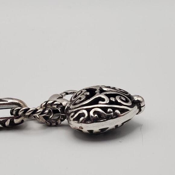Brighton Bibi Heart Thick Ornate Chain Silver Plate Bracelet 7-8" - Picture 7 of 9
